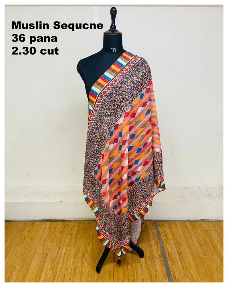 Muslin Sequence 1 Designer Printed Wholesale Dupatta Collection